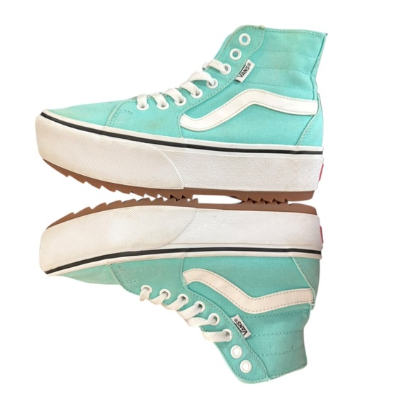Vans Filmore Hi Tapere Platform in Aqua Sky Canvas sz 7 Sk8 sneaker lace up shoe - Picture 4 of 13